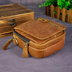 Leather Belt Pouch Mens Small Cases Waist Bag Hip Pack Belt Bag Fanny Pack Bumbag for Men - imessengerbags