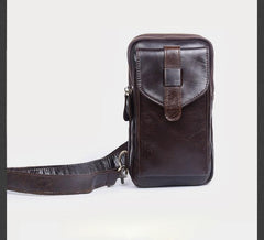 Genuine Leather Mens Cool Chest Bag Sling Bag Crossbody Bag Travel Bag Hiking Bag for men - imessengerbags