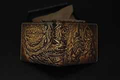 Handmade Leather Tooled Predator Mens billfold Wallet Cool Leather Wallet Slim Wallet for Men - imessengerbags