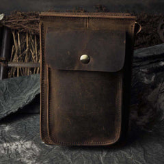 Leather Belt Pouch Mens Small Cases Waist Bag Hip Pack Belt Bag Fanny Pack Bumbag for Men - imessengerbags