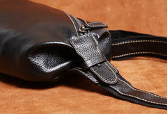 Genuine Leather Mens Cool Chest Bag Sling Bag Crossbody Bag Travel Bag Hiking Bag for men