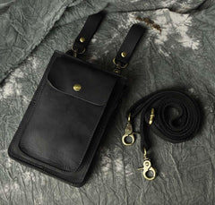 Leather Belt Pouch Mens Small Cases Waist Bag Hip Pack Belt Bag Fanny Pack Bumbag for Men - imessengerbags