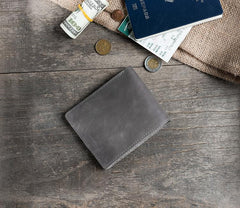 Handmade Leather Mens Cool Slim Leather Wallet Men Small Wallets Bifold for Men - imessengerbags