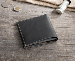 Handmade Leather Mens Cool Slim Leather Wallet Men Small Wallets Bifold for Men - imessengerbags
