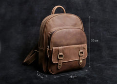 Genuine Leather Mens Cool Backpack Sling Bag Large Black Travel Bag Hiking Bag for men