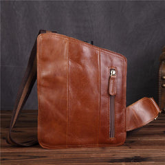 Genuine Leather Mens Cool Chest Bag Sling Bag Crossbody Bag Travel Bag Hiking Bag for men