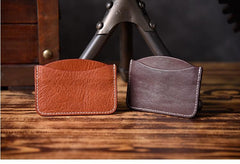 Handmade Mens Cool billfold Leather Wallet Men Small Card Slim Wallets Bifold for Men - imessengerbags