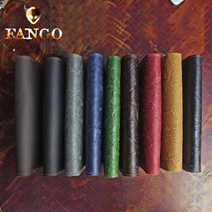 Handmade Leather Floral Mens Cool Travel Long Wallet Card Holder Card Slim Clutch Wallets for Men - imessengerbags