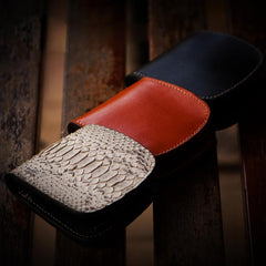 Handmade Leather Bifold Mens billfold Wallet Cool Slim Wallet Biker Wallet for Men - imessengerbags