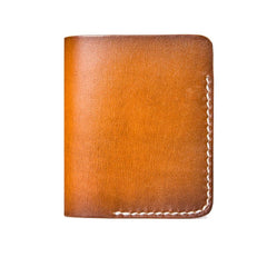 Handmade Mens Cool billfold Leather Wallet Men Small Slim Wallets Bifold for Men - imessengerbags