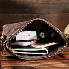 Handmade Leather Mens Cool Small Messenger Bag iPad Bag Chest Bag Bike Bag Cycling Bag for men - imessengerbags