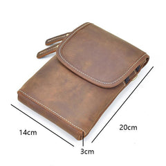 Leather Belt Pouch Mens Small Cases Waist Bag Hip Pack Belt Bag Fanny Pack Bumbag for Men