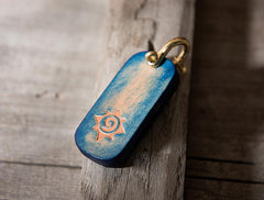 Handmade Leather Mens World of Warcraft Cool Keychain KeyCharm Keyring Pendant for Men - imessengerbags