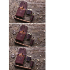 Handmade Wooden Coffee Leather Mens 20pcs Cigarette Case Cool Custom Cigarette Holder for Men - imessengerbags
