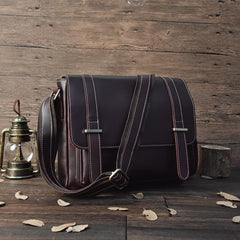 Vintage Leather Messenger Bag Shoulder Bag CrossBody Bag For Men - imessengerbags