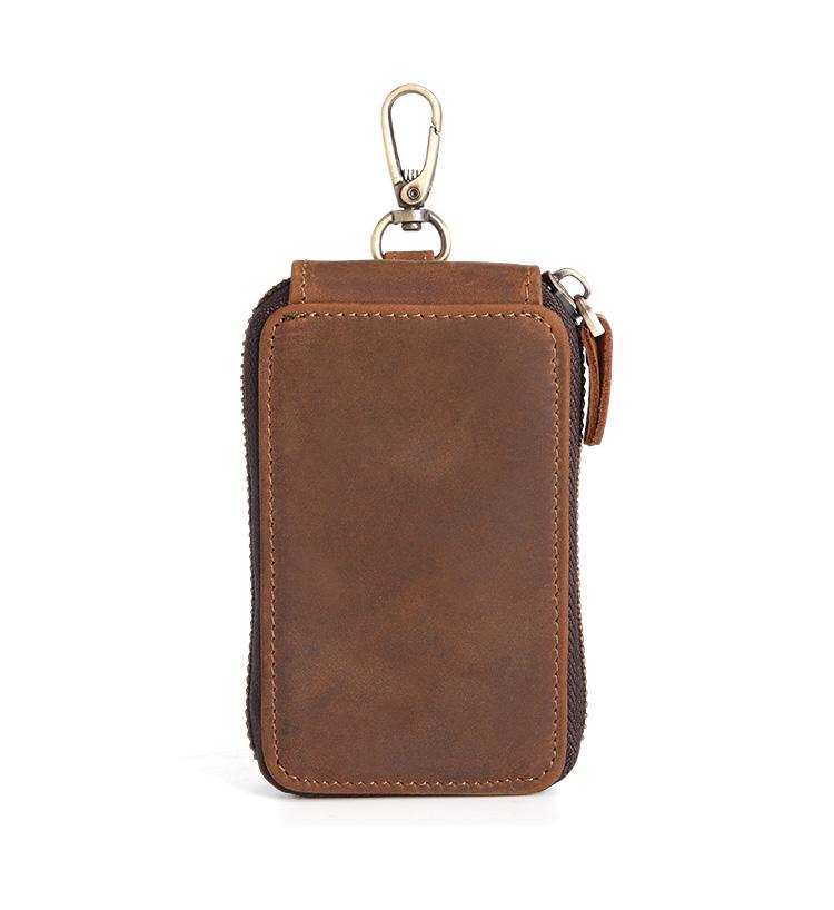 Handmade Leather Mens Cool Key Wallet Car Key Holder Case Card Wallet for Men - imessengerbags