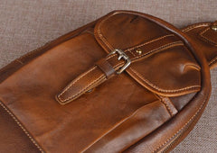 Leather Mens Sling Bag Sling Shoulder Bag Sling Backpack for men - imessengerbags