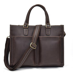 Men Leather Briefcase Bag Vintage Handbag Shoulder Bag For Men - imessengerbags