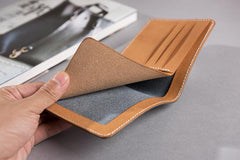Handmade Leather Mens Cool Slim Leather Wallet Men Small Wallets Bifold for Men - imessengerbags