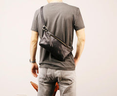 Leather Mens FANNY PACK MENS WAIST BAG HIP PACK BELT BAG FOR MEN - imessengerbags