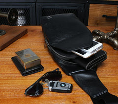 Leather Mens Sling Bag Sling Shoulder Bag Sling Backpack for men