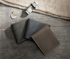 Handmade Leather Mens Cool Slim Leather Wallet Men Small Wallets Bifold for Men - imessengerbags