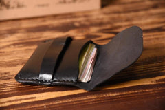 Handmade Mens Cool billfold Leather Wallet Men Small Card Slim Wallets Bifold for Men - imessengerbags