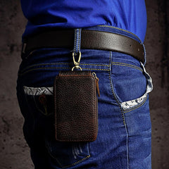 Handmade Leather Mens Cool Key Wallet Car Key Holder Case Card Wallet for Men - imessengerbags