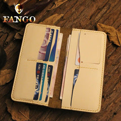 Handmade Leather Mens Cool Travel Long Wallet Card Holder Card Slim Clutch Wallets for Men - imessengerbags