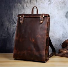 Genuine Leather Mens Cool Backpack Sling Bag Large Black Travel Bag Hiking Bag for men - imessengerbags
