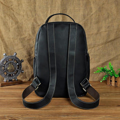 Cool Leather Mens Black Backpack for School Backpack Travel Backpacks For Men - imessengerbags