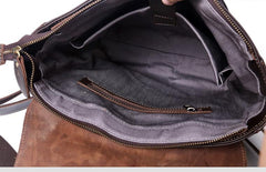Genuine Leather Mens Cool Backpack Sling Bag Large Black Travel Bag Hiking Bag for men - imessengerbags