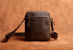 Genuine Leather Mens Cool Messenger Bag Square Bag Chest Bag Bike Bag Cycling Bag for men - imessengerbags