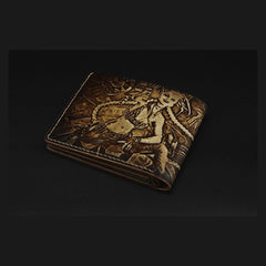 Handmade Leather Tooled League of Legends LOL Jinx Mens billfold Wallet Cool Leather Wallet Slim Wallet for Men - imessengerbags