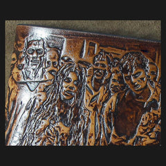 Handmade Leather Tooled TheWalkingDead Mens billfold Wallet Cool Leather Wallet Slim Wallet for Men - imessengerbags