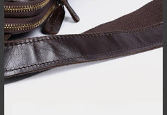 Genuine Leather Mens Cool Chest Bag Sling Bag Crossbody Bag Travel Bag Hiking Bag for men - imessengerbags
