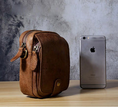 Leather Belt Pouch Mens Small Cases Waist Bag Hip Pack Belt Bag Fanny Pack Bumbag for Men - imessengerbags