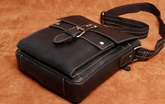 Handmade Leather Mens Cool Messenger Bag Square Bag Chest Bag Bike Bag Cycling Bag for men - imessengerbags
