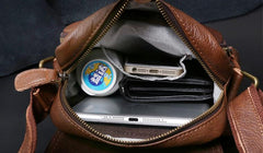 Genuine Leather Mens Cool Messenger Bag Square Bag Chest Bag Bike Bag Cycling Bag for men - imessengerbags