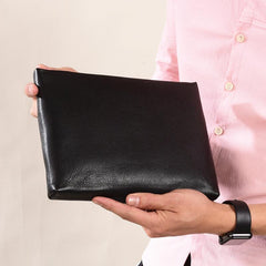 Handmade Genuine Leather Clutch Zip Long Wallet Purse Bag For Mens - imessengerbags