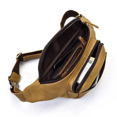 Vintage Leather Fanny Pack Mens Waist Bag Hip Pack Belt Bag for Men