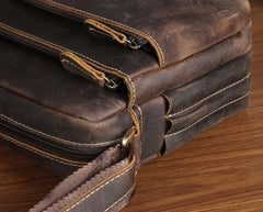 Handmade Leather Mens Cool Small Messenger Bag iPad Bag Chest Bag Bike Bag Cycling Bag for men - imessengerbags