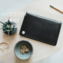 Fashion Leather Men's Black Bifold Long Wallet Passport Wallet Travel Wallet For Men - imessengerbags
