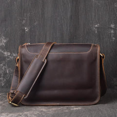 Cool Leather Men Vintage Coffee Messenger Bag Shoulder Bags for Men