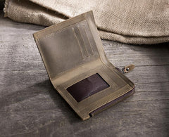Handmade Leather Mens Cool Slim Leather Wallet Men Small Wallets Bifold for Men - imessengerbags