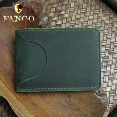 Handmade Leather Floral Mens License Wallets Cool Short Wallet Card Holder Small Card Slim Wallets for Men