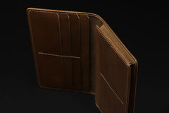 Handmade Leather Tooled Xiuhpohualli Calendar Mens Long Wallet Cool Leather Wallet Clutch Wallet for Men - imessengerbags