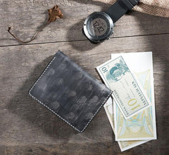 Handmade Leather Mens Cool Slim Leather Wallet Men Small Wallets Bifold for Men - imessengerbags