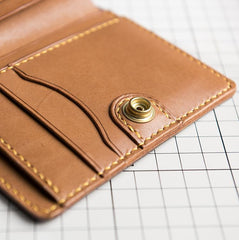 Handmade Leather Mens Cool Slim Leather Wallet Men Small Wallets Bifold for Men - imessengerbags