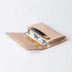 Handmade Leather Mens Cool Short Wallet Card Holder Small Card Slim Wallets for Men - imessengerbags